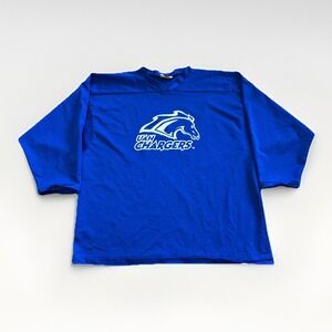 UAH Chargers Hockey Jersey Mens 2XL‎ Blue Mesh Vintage Alabama Huntsville